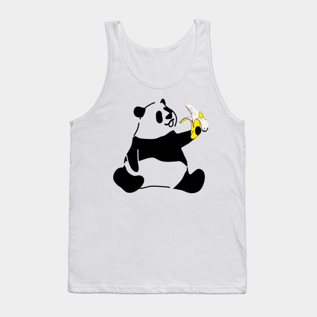 Panda eating Banana Tank Top by flyinghigh5